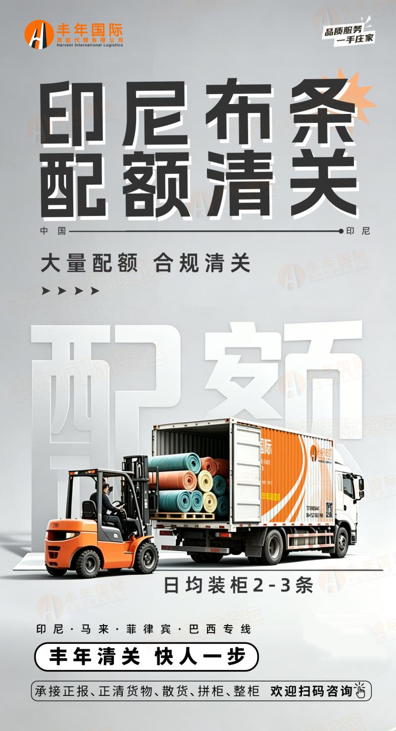 印尼纺织品出口专线｜丰年国际物流：整柜拼柜散货海运双清全解析-广东丰年国际物流